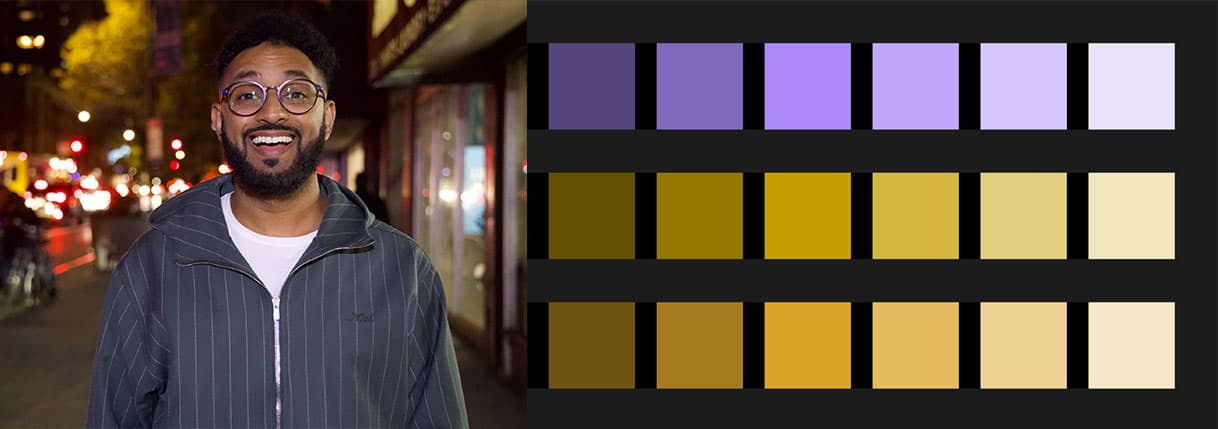 A screenshot of Ali Sultan comedy branding colors and image