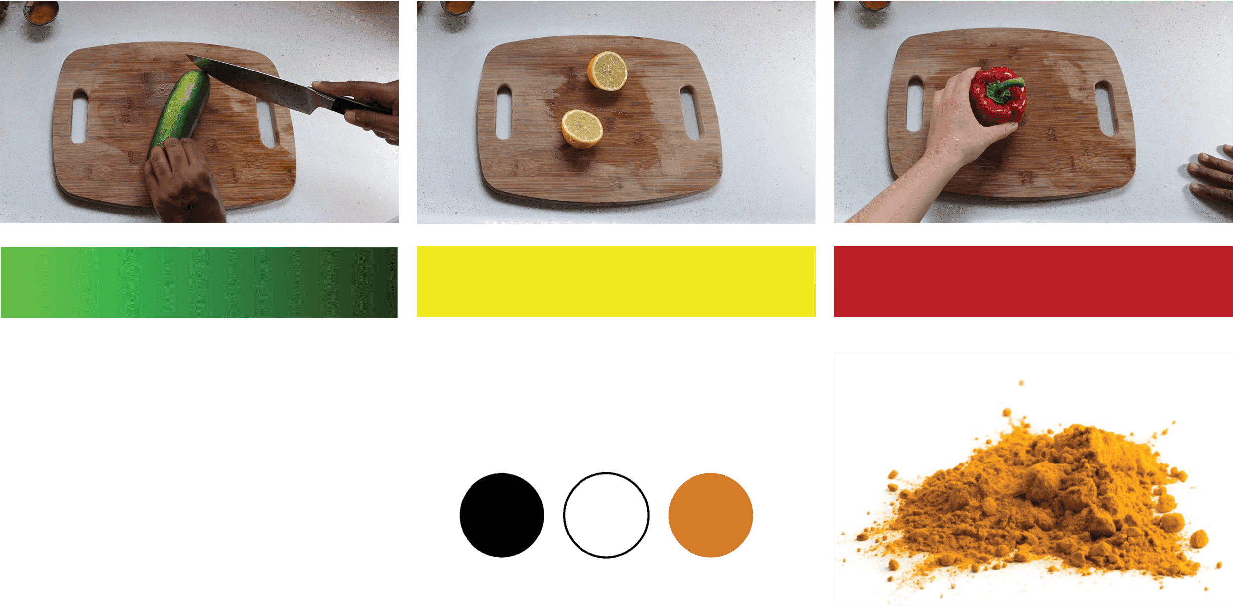 The color palette used in Home Spice Branding