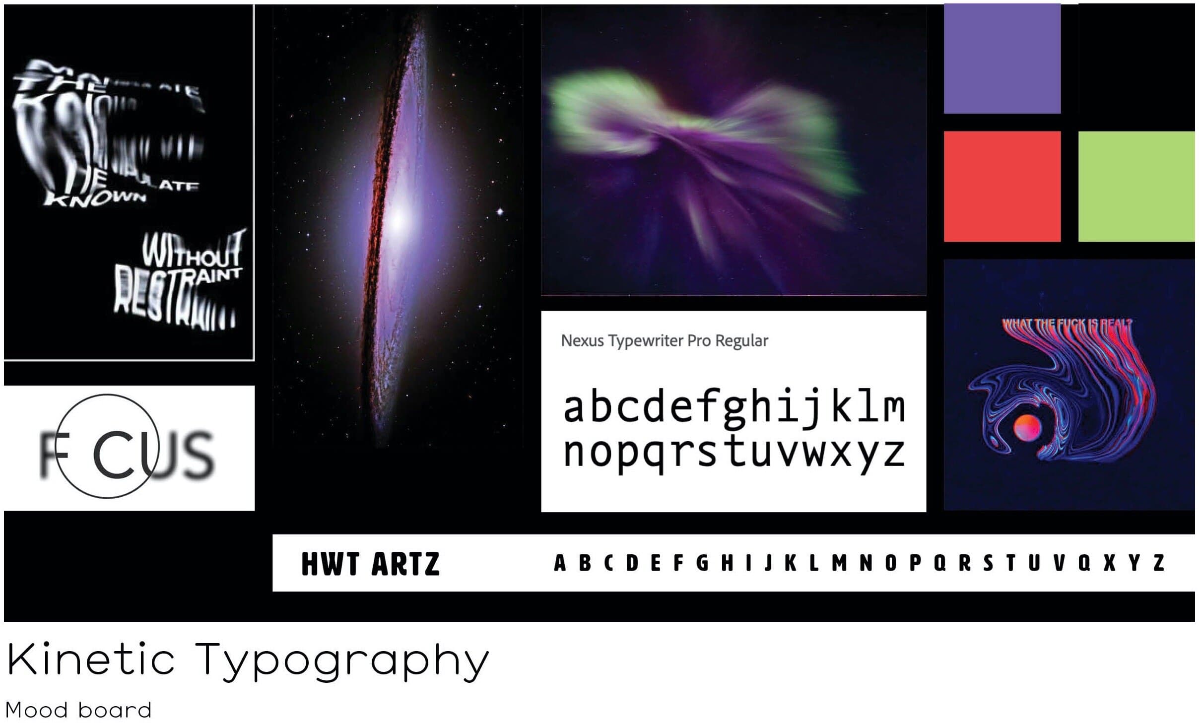 Kinetic Type Motion Design Mood Board.