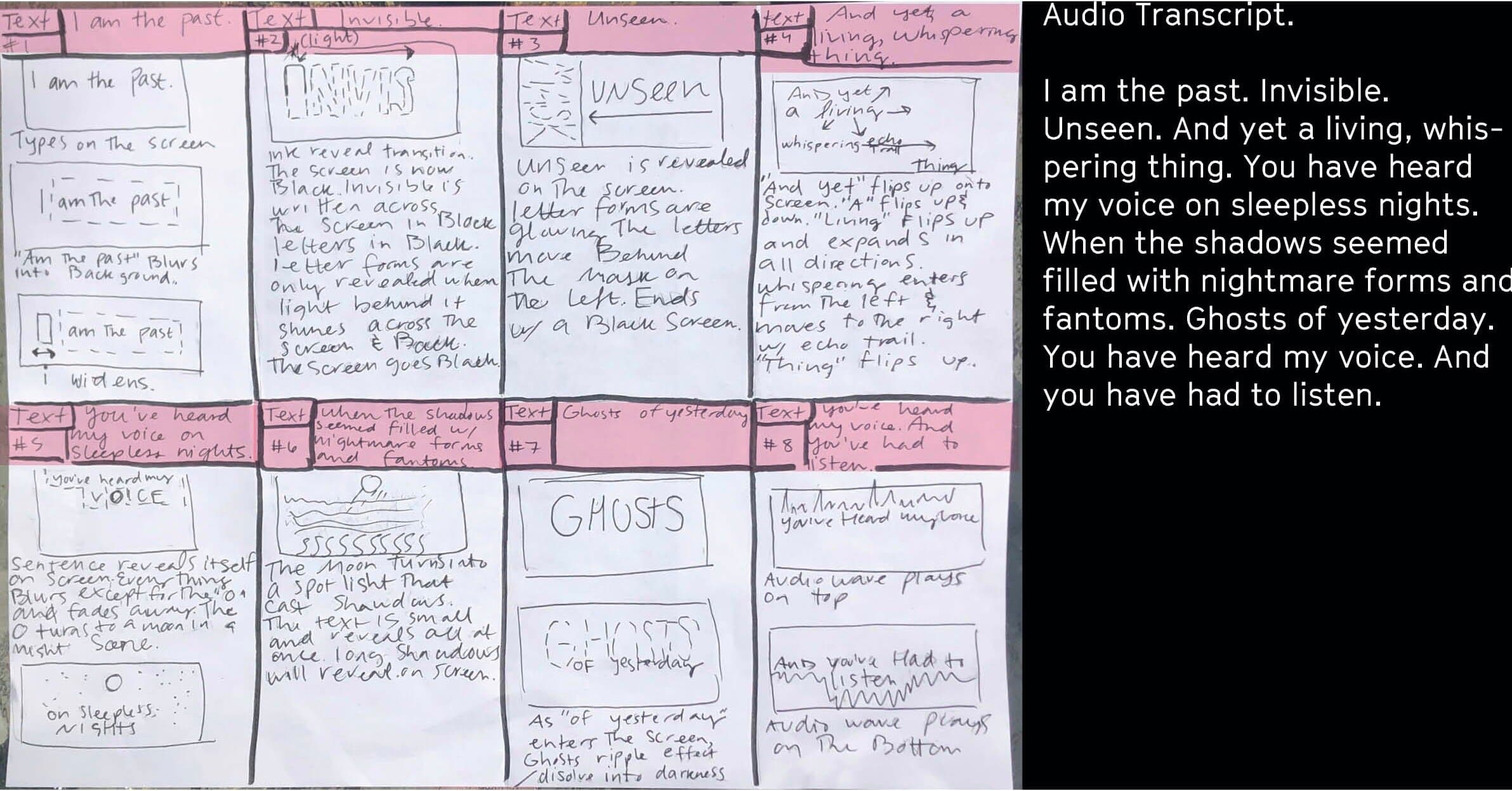 Kinetic Type Motion Design Storyboard.